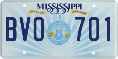 MS license plate BVO701
