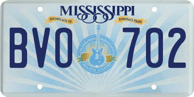 MS license plate BVO702