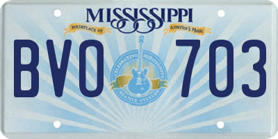 MS license plate BVO703