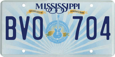 MS license plate BVO704
