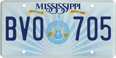 MS license plate BVO705