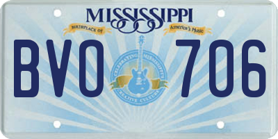 MS license plate BVO706