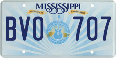 MS license plate BVO707