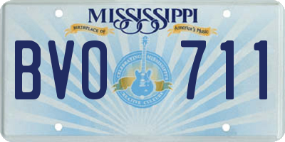 MS license plate BVO711