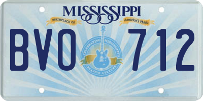 MS license plate BVO712