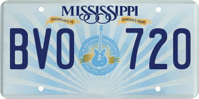 MS license plate BVO720
