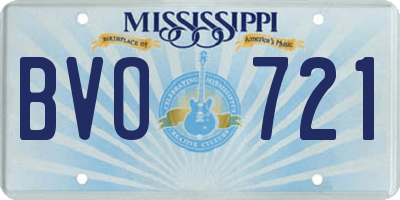 MS license plate BVO721