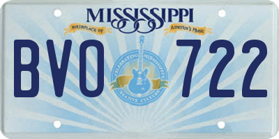 MS license plate BVO722