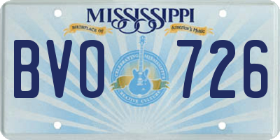 MS license plate BVO726