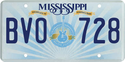 MS license plate BVO728