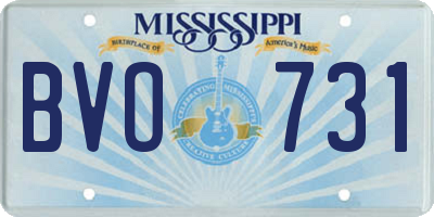 MS license plate BVO731