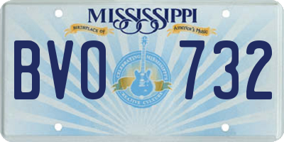 MS license plate BVO732