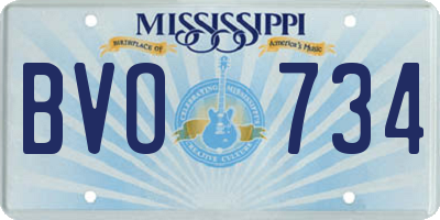 MS license plate BVO734