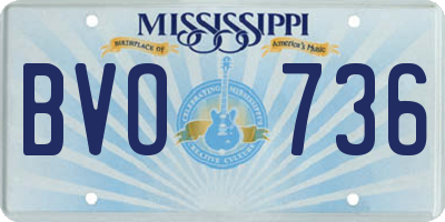 MS license plate BVO736