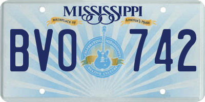 MS license plate BVO742