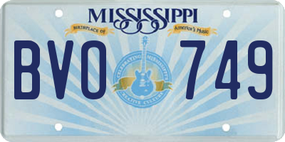 MS license plate BVO749