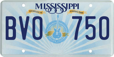 MS license plate BVO750