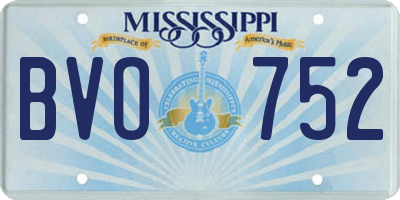 MS license plate BVO752