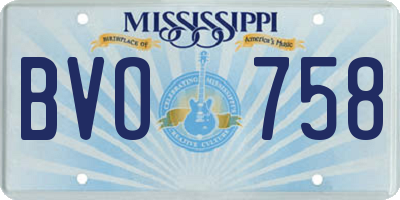 MS license plate BVO758