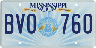 MS license plate BVO760