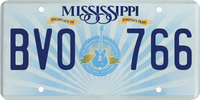 MS license plate BVO766