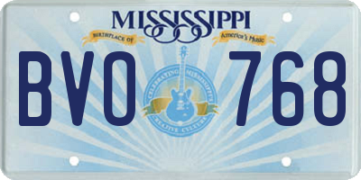 MS license plate BVO768