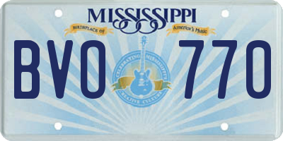 MS license plate BVO770