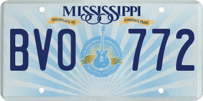 MS license plate BVO772