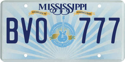 MS license plate BVO777