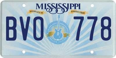 MS license plate BVO778