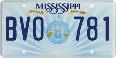 MS license plate BVO781
