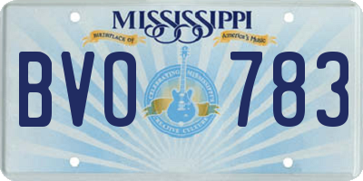 MS license plate BVO783