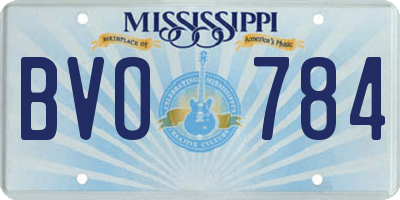 MS license plate BVO784