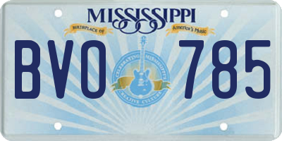 MS license plate BVO785