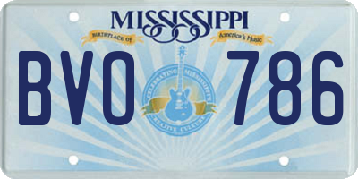 MS license plate BVO786