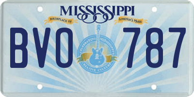 MS license plate BVO787
