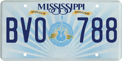 MS license plate BVO788