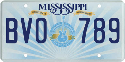 MS license plate BVO789