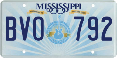MS license plate BVO792