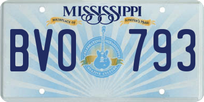 MS license plate BVO793