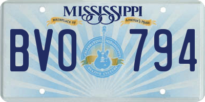MS license plate BVO794