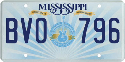 MS license plate BVO796