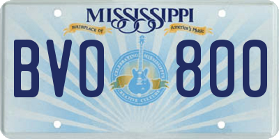 MS license plate BVO800