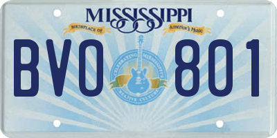 MS license plate BVO801
