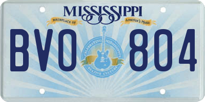 MS license plate BVO804