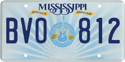 MS license plate BVO812