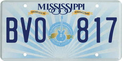 MS license plate BVO817