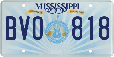 MS license plate BVO818