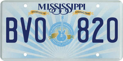 MS license plate BVO820