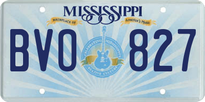 MS license plate BVO827
